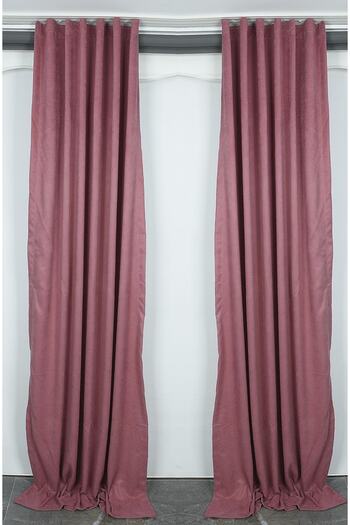 AKÇA TEKSTİL Woven Dried Rose Color (extraphore Drawstring) Single Wing Background Curtain 150x260 Cm