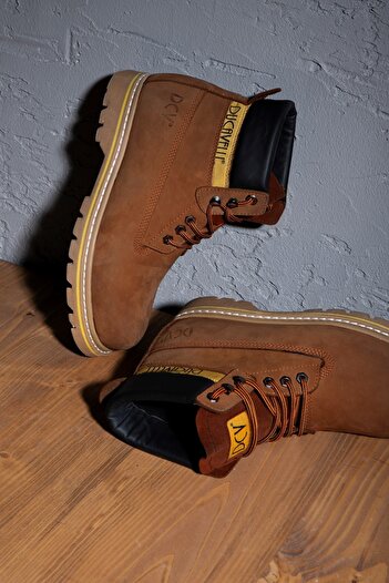 Ducavelli Desert Genuine Leather Nubuck Lace-Up Men's Boots