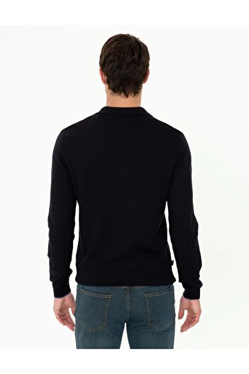 Pierre Cardin Πλεκτό πουλόβερ Navy Blue Slim Fit Basic
