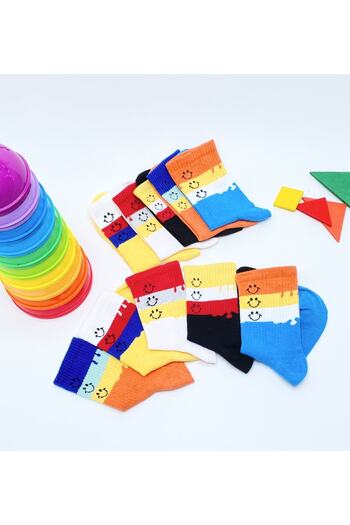 footmania Unisex Πολύχρωμες Fun College Κάλτσες Σετ 5 Ζευγών