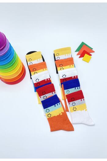 footmania Unisex Πολύχρωμες Fun College Κάλτσες Σετ 5 Ζευγών