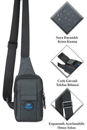 AVCA Unisex Crossbody Bag Chest Bag with Phone Compartment Single Arm Shoulder Bodybag