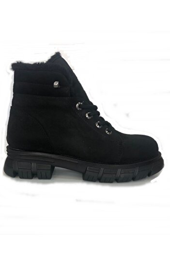 PUNTO Κοντές μπότες Arme City Ac354083 Μαύρο Suede με γούνα στο εσωτερικό και χοντρή σόλα