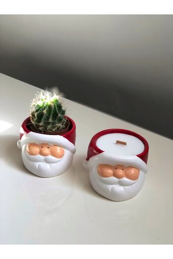 Bautinq Store Santa Claus - Candle Holder and Flower Pot Set