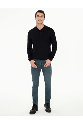 Pierre Cardin Πλεκτό πουλόβερ Navy Blue Slim Fit Basic