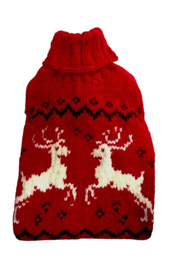 Işin Tasarım Red Wool New Year Sweater with Deer