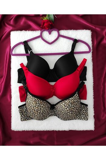 nesterinzar Women's Padded Underwire Daily 3-Piece Bra Set