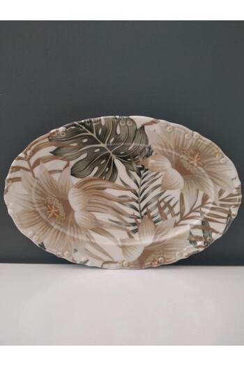 Aryıldız Tulu Octavia 30 Cm Cream Boat Plate Liana Form