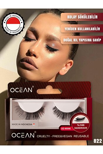 Ocean Doğal Takma Kirpik, Doğal Kıl Yapısı, Bütün Kirpik, Tekrar Uygulanabilir