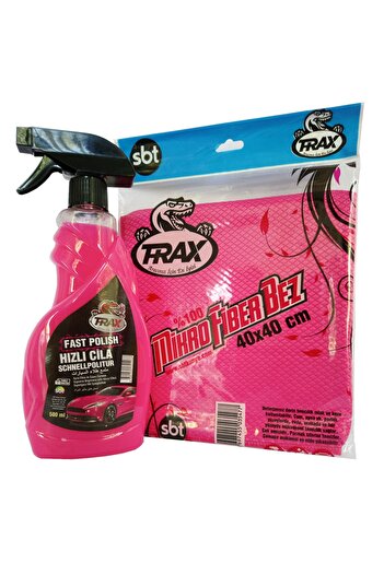 TRAX Hızlı Cila Süper Etkili Araba Cilası Parlaklık Üstün Koruma 500 ml + 40x40 Mikrofiber Bez