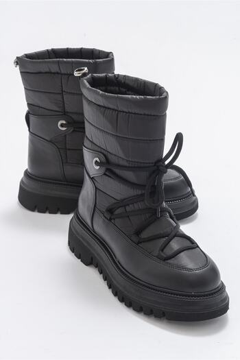 LuviShoes Γυναικείες μπότες χιονιού Weld Black Skin