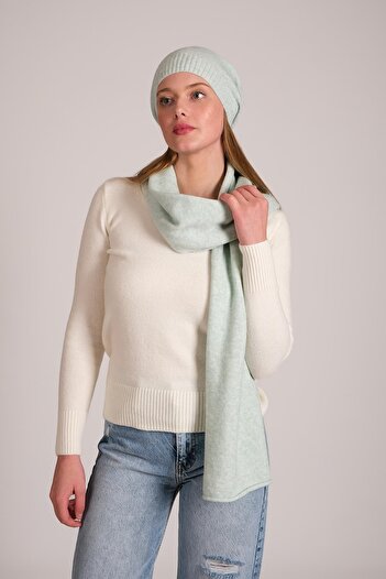 CHUBA Women's Melange Soft Cuff Scarf Beanie Set Mint 23w505