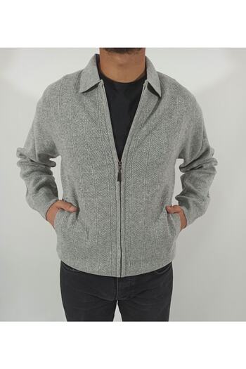 dcn giyim 1985 Fire Lamb Wool Polo Collar Cardigan-2551