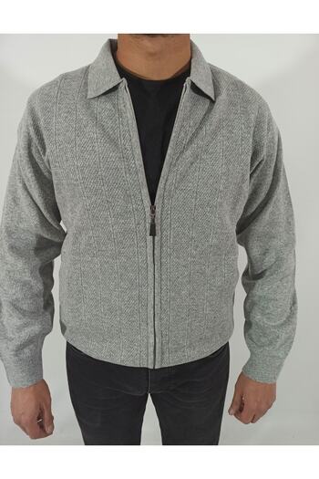 dcn giyim 1985 Fire Lamb Wool Polo Collar Cardigan-2551