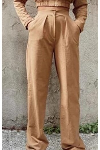 Alissa Women's Double Top Zippered Bottom Pocket Trousers Set