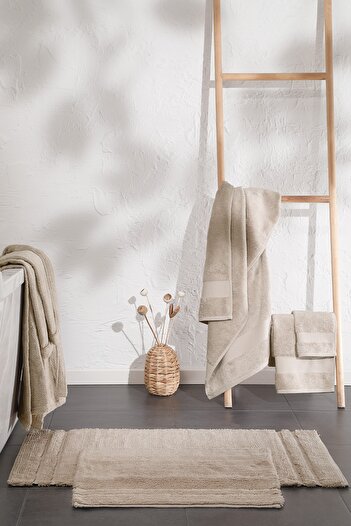 Yataş Felicia Beige Bath Mat Set