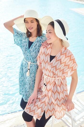Haşema Green Short Pareo with Tie Detail