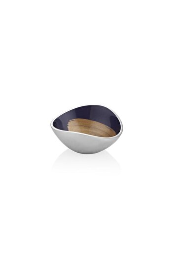 La madore Gold Navy Metal Color Small Size Oval Decorative Hazelnut Bowl 10 Cm