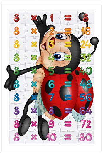 EA PUZZLE 50 Parça Eğitici Puzzle Çarpım Tablosu (6-7-8-9) 4'lü Set