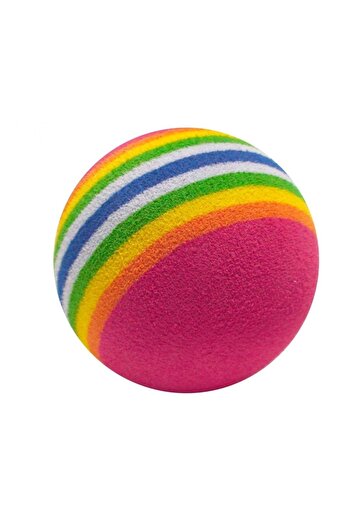 Mixpet 4.2 Cm Medium Rainbow Colored Cat Play Ball - 4 Pieces