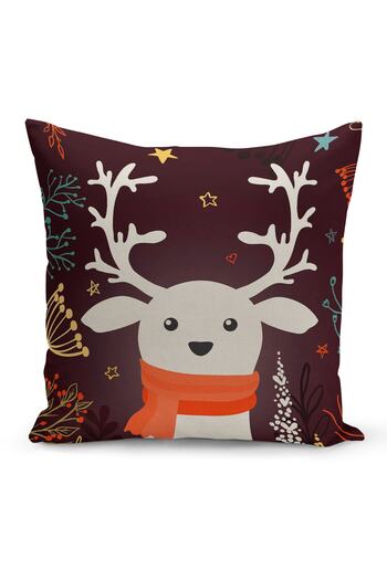 Filamente New Year Christmas Pattern Double Sided Digital Printed Throw Pillow Cover