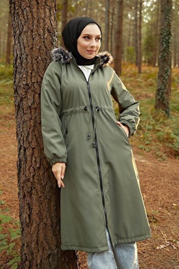 InStyle 4601 Rainproof Coat with Fleece Inside - Khaki