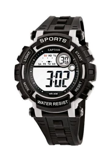 captiva Bjk Fan Digital 3 Atm Water Resistant Calendar-Stopwatch Alarm Silicone Watchband