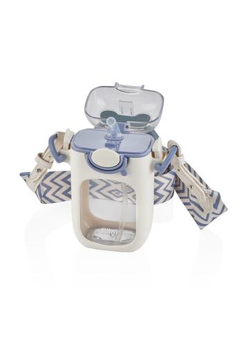 DILLER 400ml Tritan Water Bottle with Straw and Neck Strap - with Cleaning Brush as a Gift