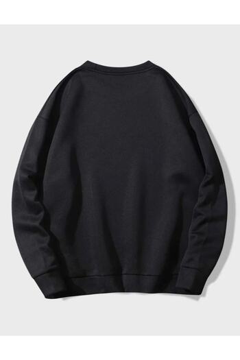 trendgar Oversize εμπριμέ μαύρο φούτερ