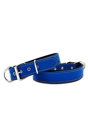 Tasma Market Blue Soft Textured Leather Dog Collar Dog Collar