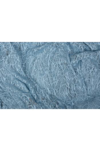 AKÇA TEKSTİL Spider Tulle Blue Color Single Wing Ready Planted Pleated Background Curtain 300*260 Cm