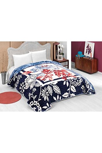 MİNK Solana 986 Blue King Size Luxury Blanket - 220x240
