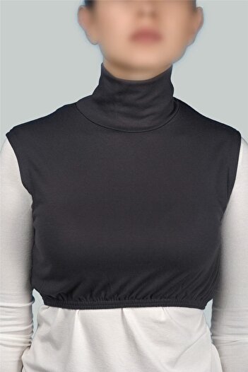 Altobeh Zero Sleeve Turtleneck Full Neck Lycra Combed Cotton Women's Half Body - Smoke