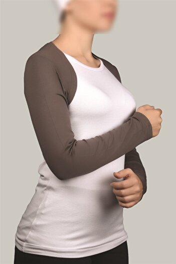 Altobeh Long Sleeve Hijab Bolero - Dark Mink
