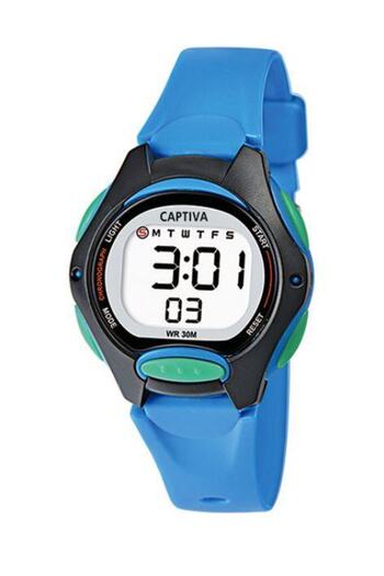 captiva Digital 30 Mt Water Resistant Lighted Alarm Children's Handle with Stopwatch and Calendar with Silicone Cord
