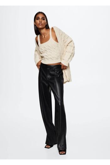 MANGO Woman Pearl Detailed Knitted Blouse