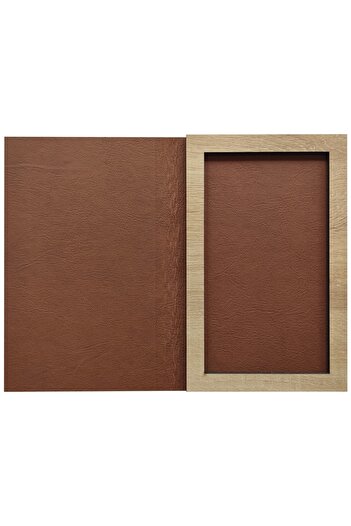 ankara menü (1 Piece) Leather - Wooden Account Pad, Ticket with Change Box, Tan