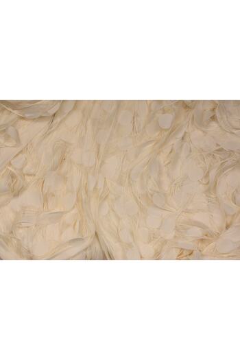 AKÇA TEKSTİL Polka Dot Model Cream Color Rope Curtain Ready-made Buttons Sewn Rope Curtain 300*280 Cm