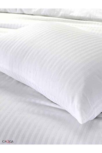CAQQA 180 X 280 Cm Single Striped Satin Hotel Bed Sheet