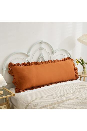 Tinybabyconcept Natural Cotton Cinnamon Long Pillow Case Ruffle Edge Decor Pregnant Pillow 50x135 Cm
