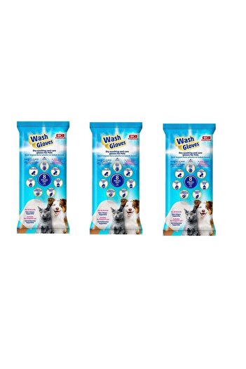 Bio PetActive 8-piece Dry Washing and Care Pouch - X 3 Pack