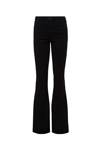LİMABEL Gold Ikon Spanish Flare Leg Jeans Fade Black Spanish Jeans High Waist Denim Trousers