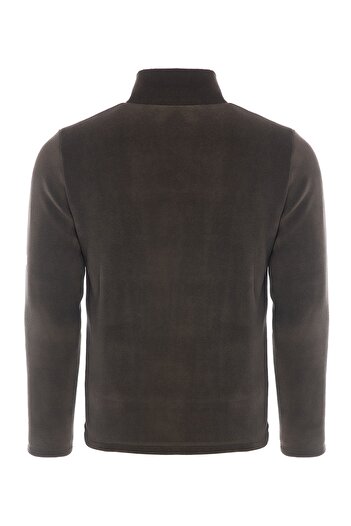VEGA PORT Unisex Χακί 4 τσέπες με φερμουάρ κορώνα μοντέλο εξωτερικού χώρου Fleece