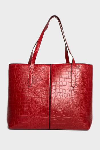 Reddington Women's Crocodile Pattern 2 Sleeve Zippered Large Size Bag Shoulder Bag, Clutch Bag, Laptop Bag