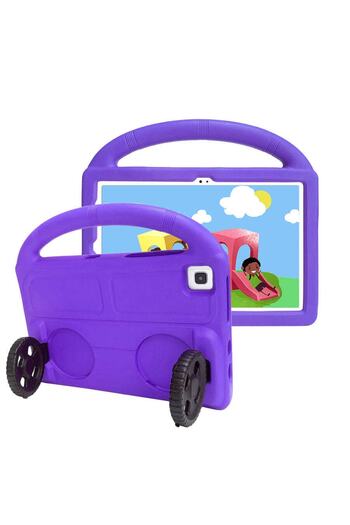 HTstore Lenovo M10 Plus Tb-x606f Wheel Car Wheel Stand Tablet Eva Silicone Case-purple