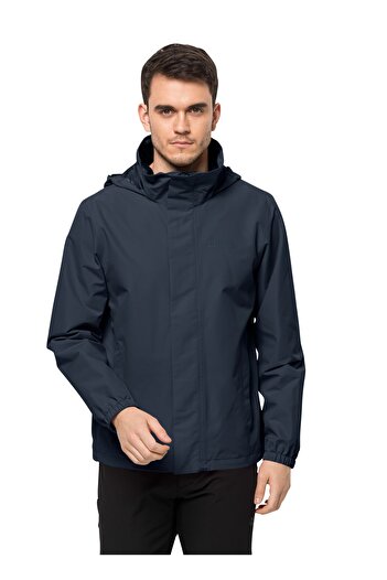 Jack Wolfskin Men's Thermal Navy Blue Zip Jacket - Stormy Point 2L Jkt M, Regular Fit