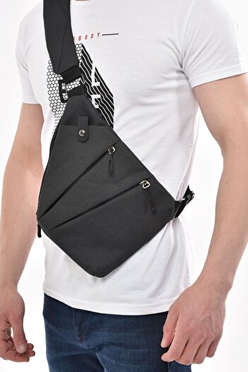 AVCA Unisex Crossbody Bag Chest Bag with Phone Compartment Slim Single Arm Shoulder Bag Daily Bodybag