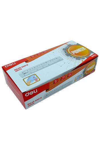 Deli مسطرة ديلي، طول 15 سم، شفافة