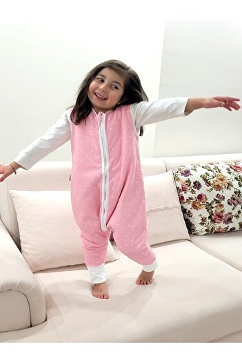 Alpar Tekstil 1.0 Tog Cotton Fiberless Girl's Sleeping Bag - Double Layer Pink