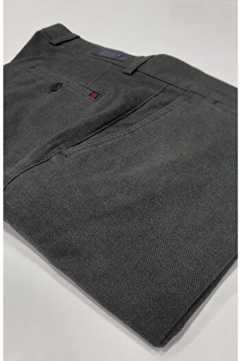 RATEKS Cotton Woven Patterned Large Size Khaki Color Men's Trousers